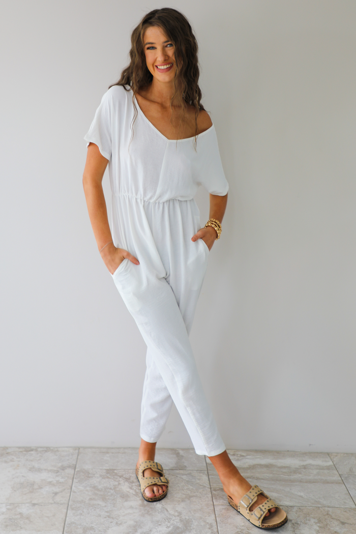 Throw On & Go Jumper: White