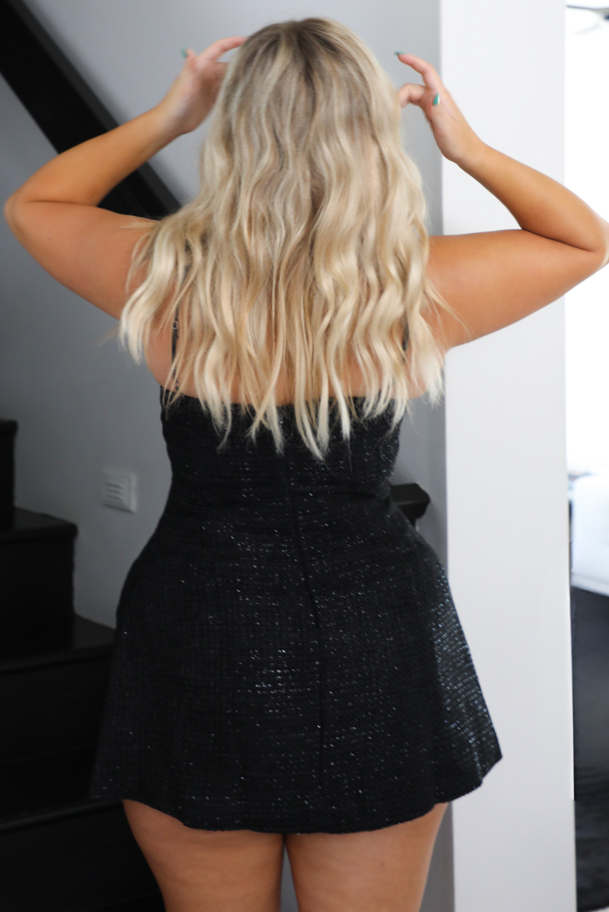 PRE-ORDER: Upper East Side Dress: Black Tweed