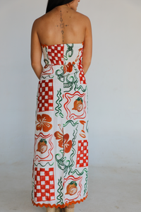 Downtown Stroll Maxi Dress: Off White/Multi