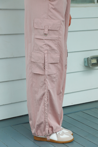 Jogger Cargo Pants: Blush