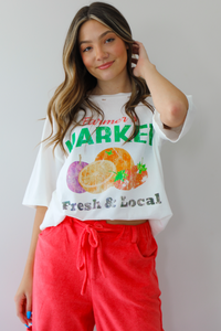 Farmer's Market Graphic Tee: White/Multi