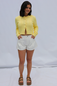 Asking Again Cardigan: Yellow