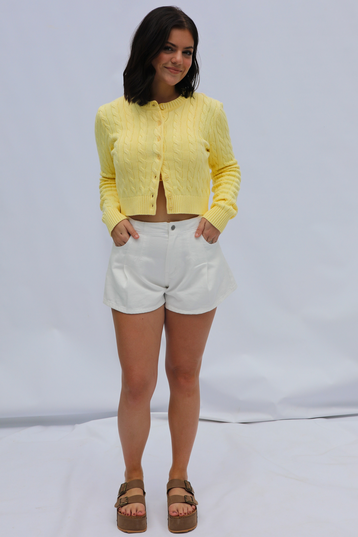 Asking Again Cardigan: Yellow