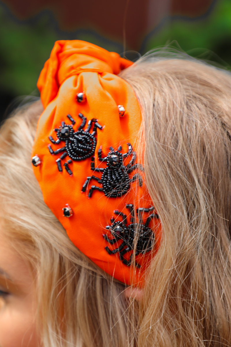 Spider Headband: Orange/Black