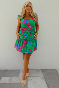 Return To You Dress: Green/Multi