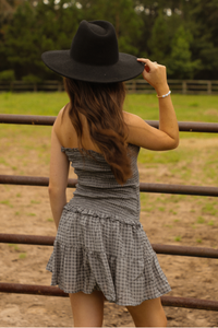 In The Saddle Dress: Charcoal/Grey