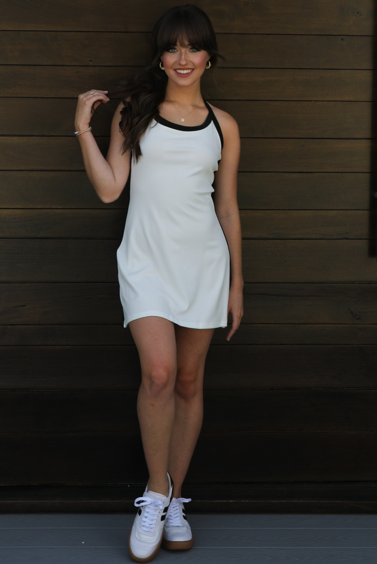 Wait On Me Dress: White/Black