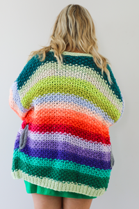 Hour To Shine Cardigan: Green/Multi