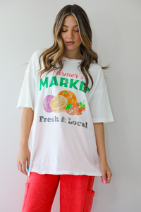 Farmer's Market Graphic Tee: White/Multi