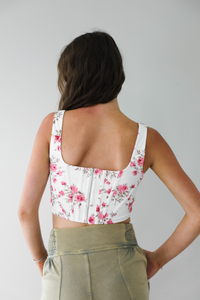 Darling Florals Corset: White/Multi