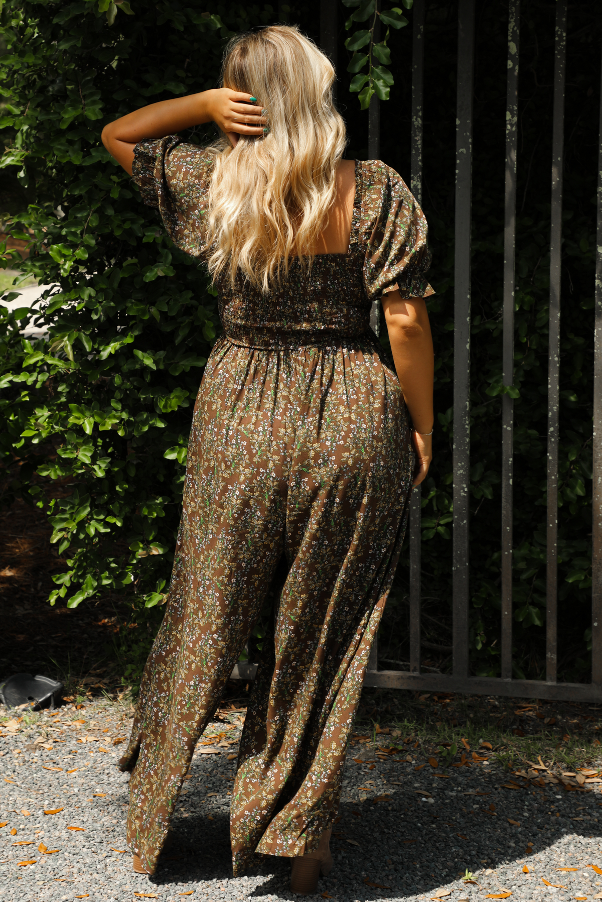 PRE-ORDER: Think About It Jumpsuit: Brown/Multi
