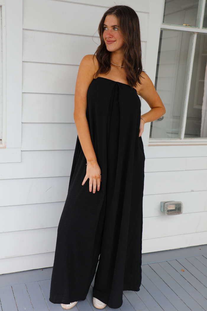 For The First Time Jumpsuit: Black