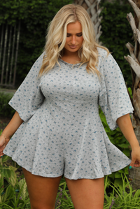 Another Round Romper: Grey/Multi