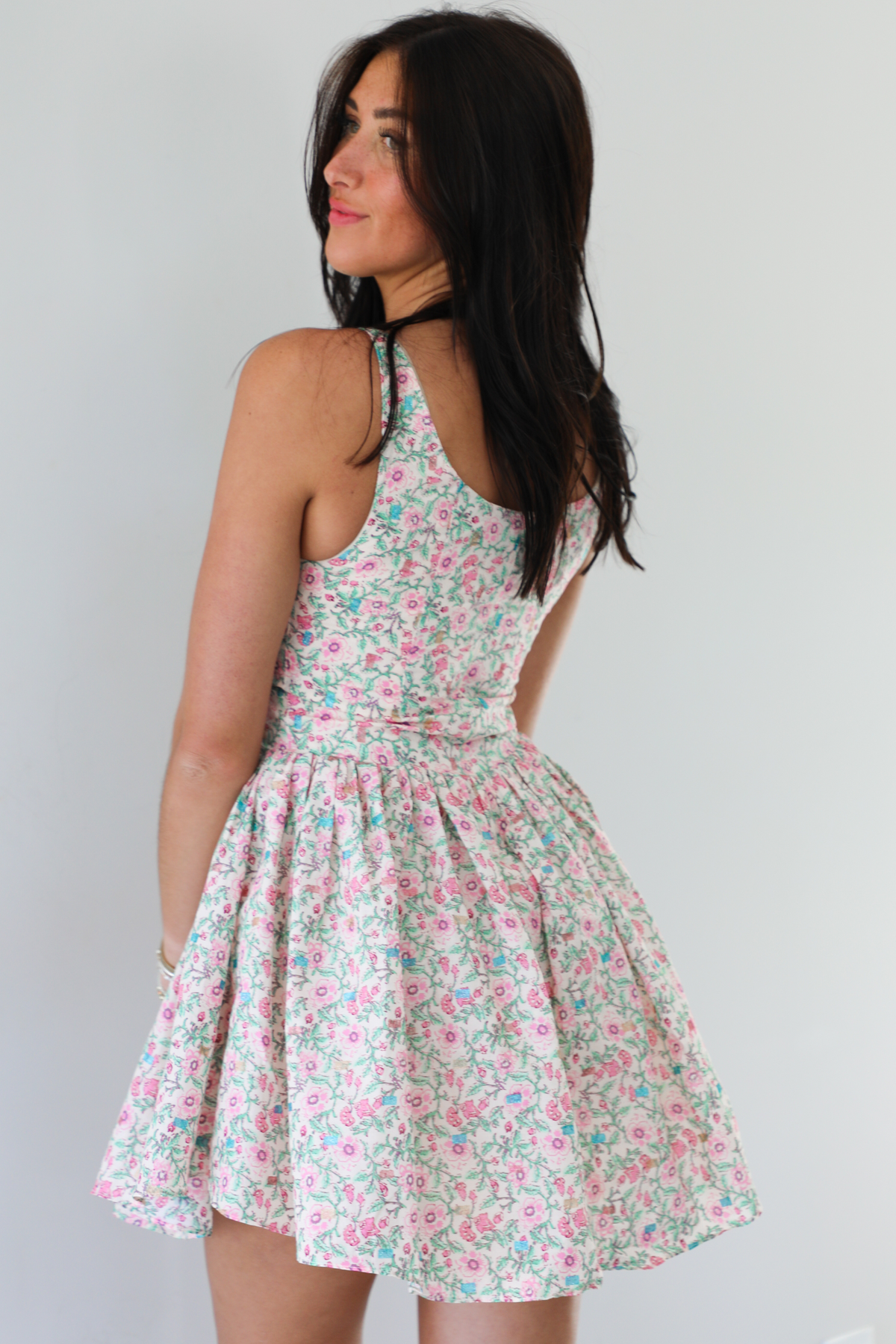 The Brielle Dress: Rose Pink/Multi