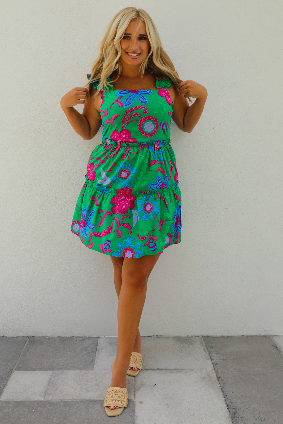 Return To You Dress: Green/Multi