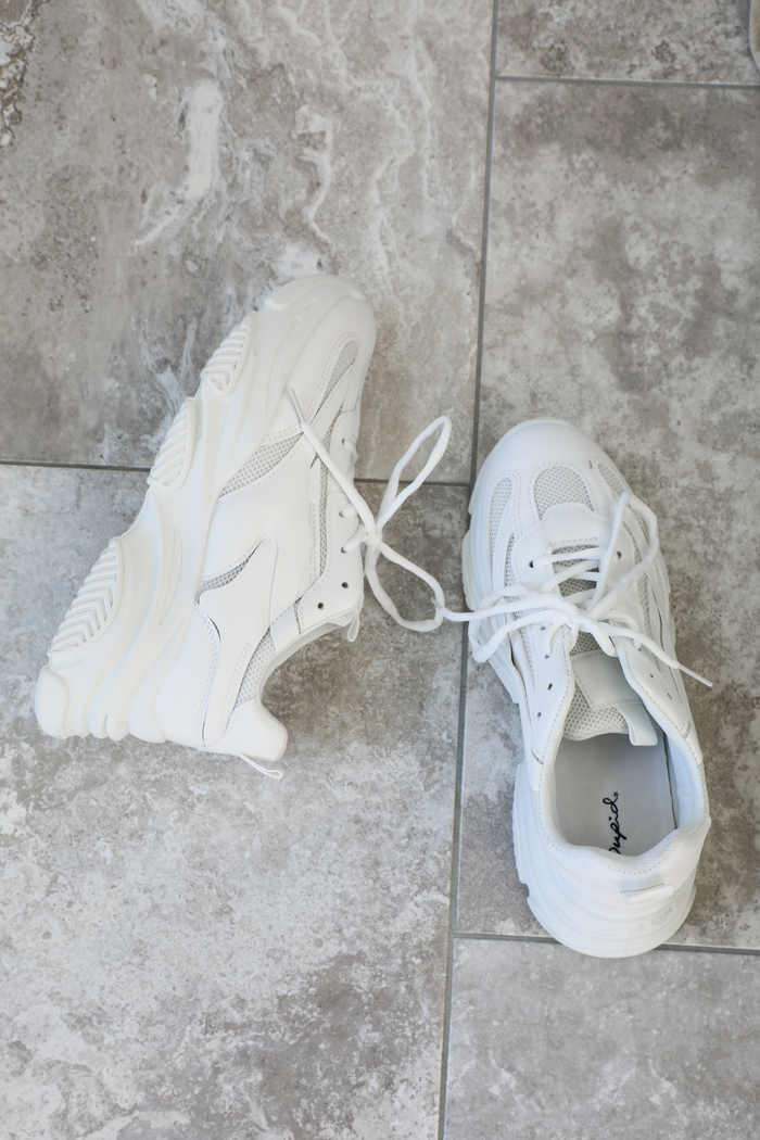 Running Errands Chunky Sneakers: White