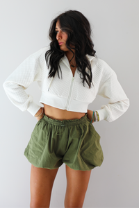 Bubble Hem Shorts: Green