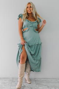 So Darling Midi Dress: Light Teal