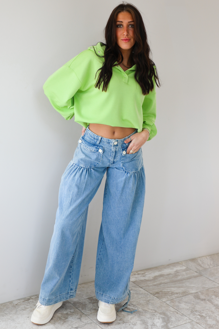 Evelyn Oversized Top: Green