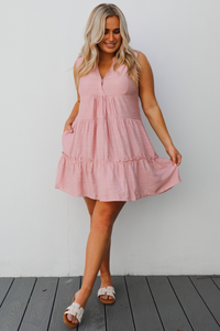 Caught In The Sun Dress: Pink
