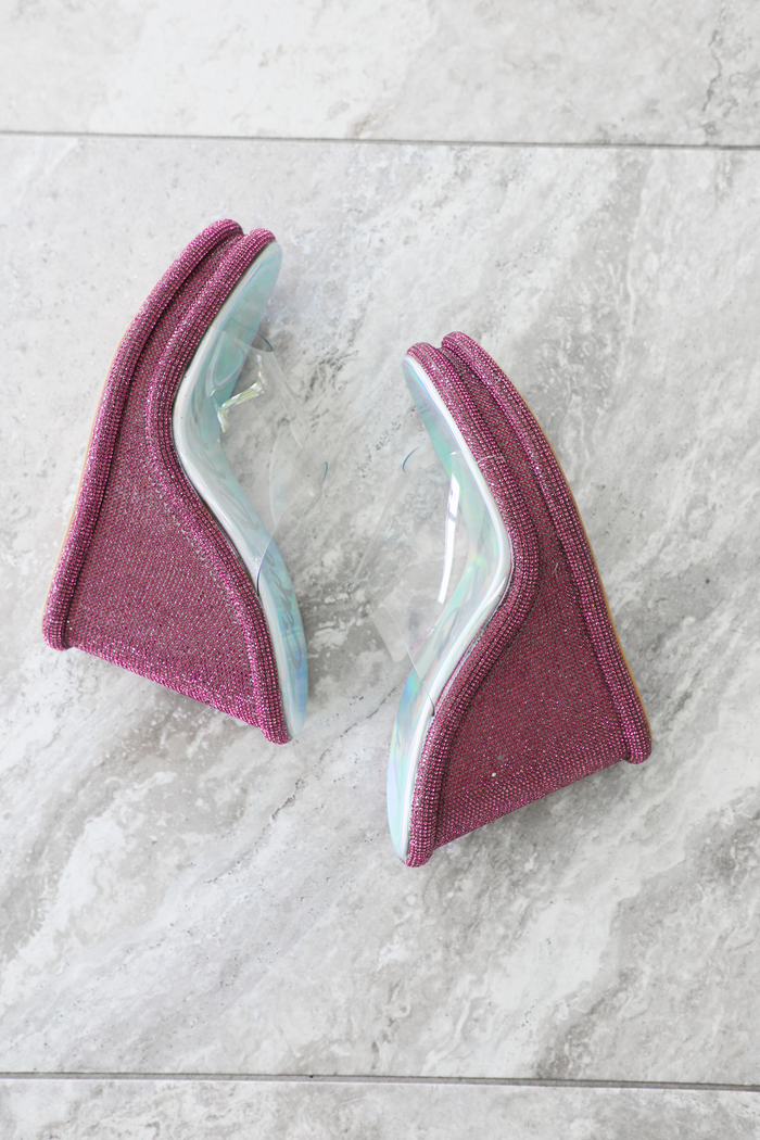 Stepping Out Wedges: Pink/Silver