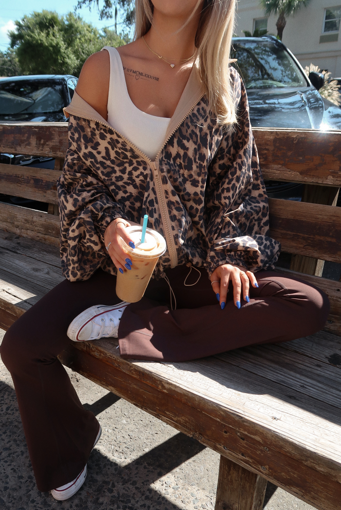 PRE-ORDER: Rainy Days Zip-Up Jacket: Leopard