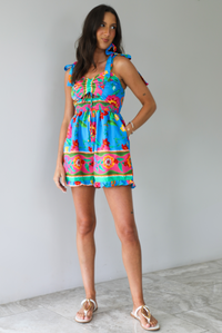 Down The Pier Romper: Blue/Multi