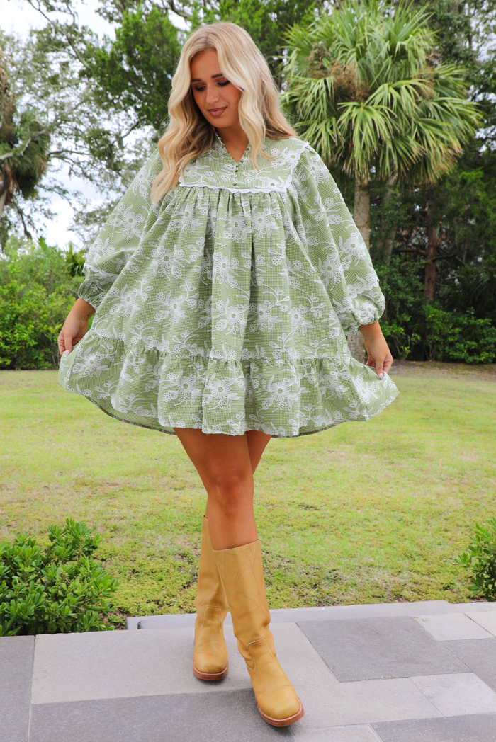 Only Way Dress: Matcha/Cream