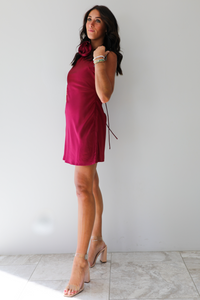 Dished Out Dress: Burgundy