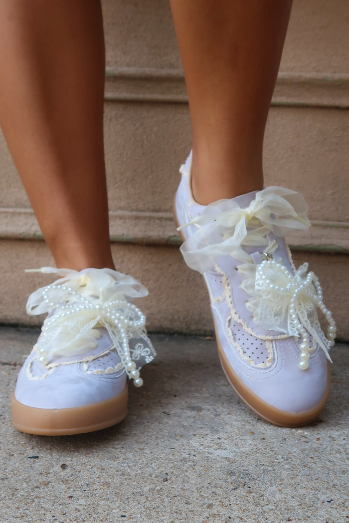 Add A Bow Sneakers: Lavender