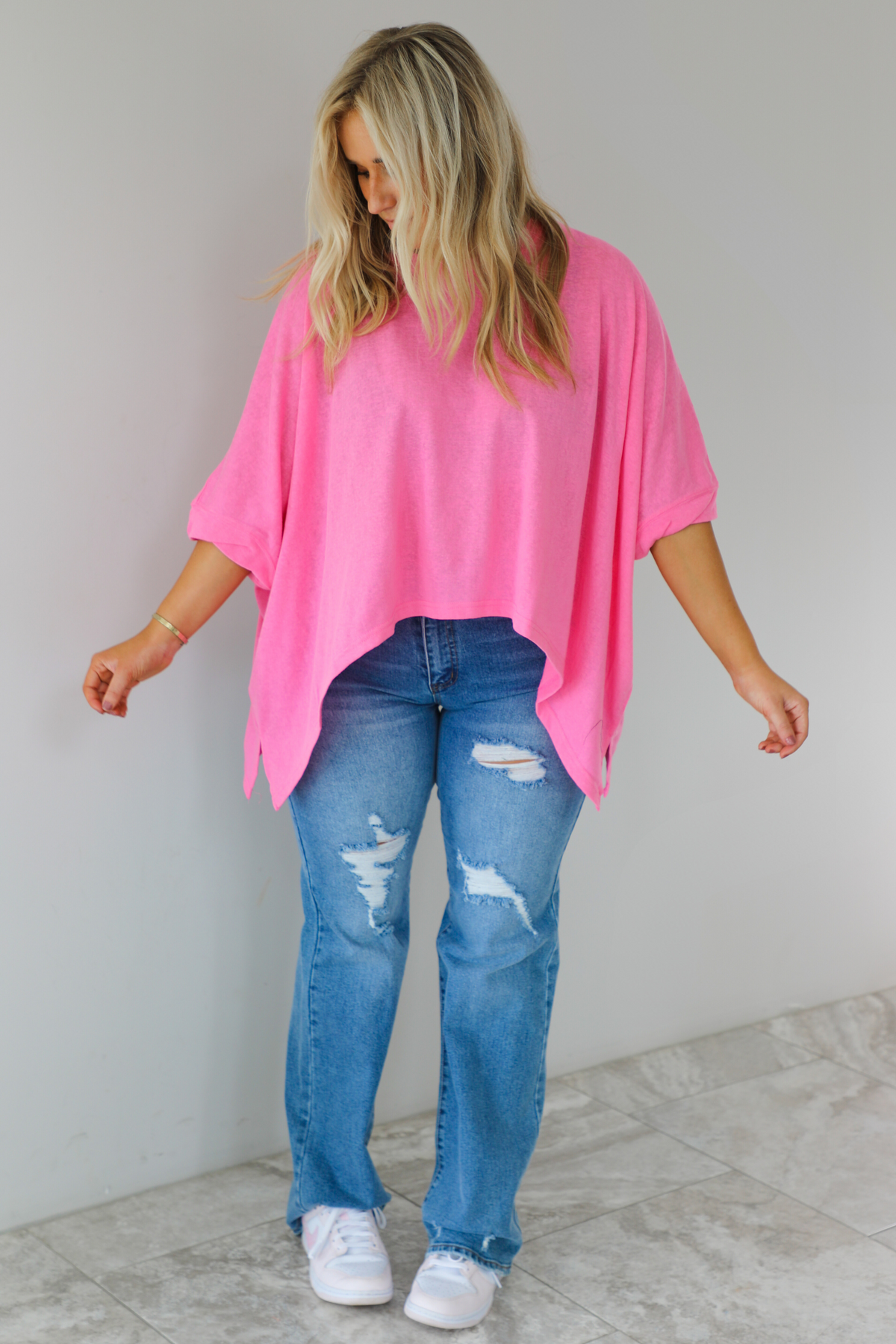 What If Oversized Top: Pink