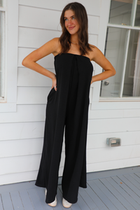 For The First Time Jumpsuit: Black