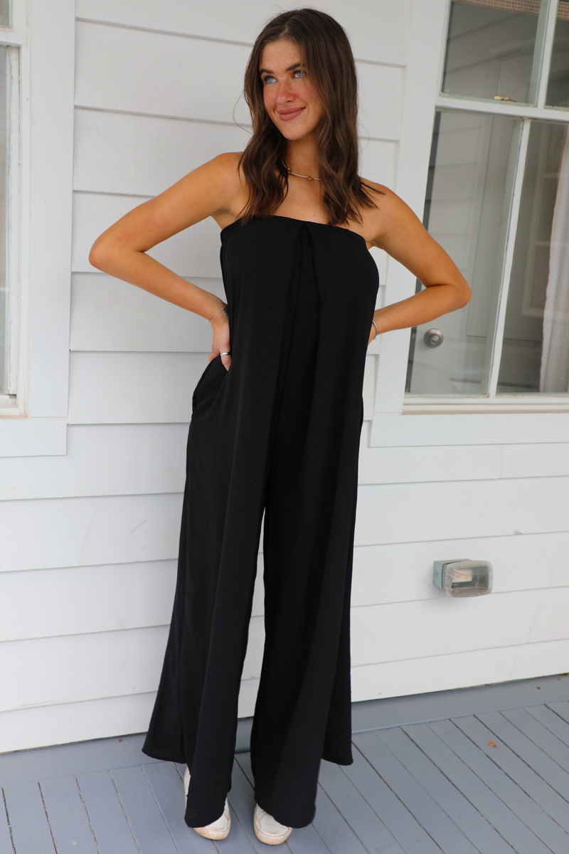 For The First Time Jumpsuit: Black