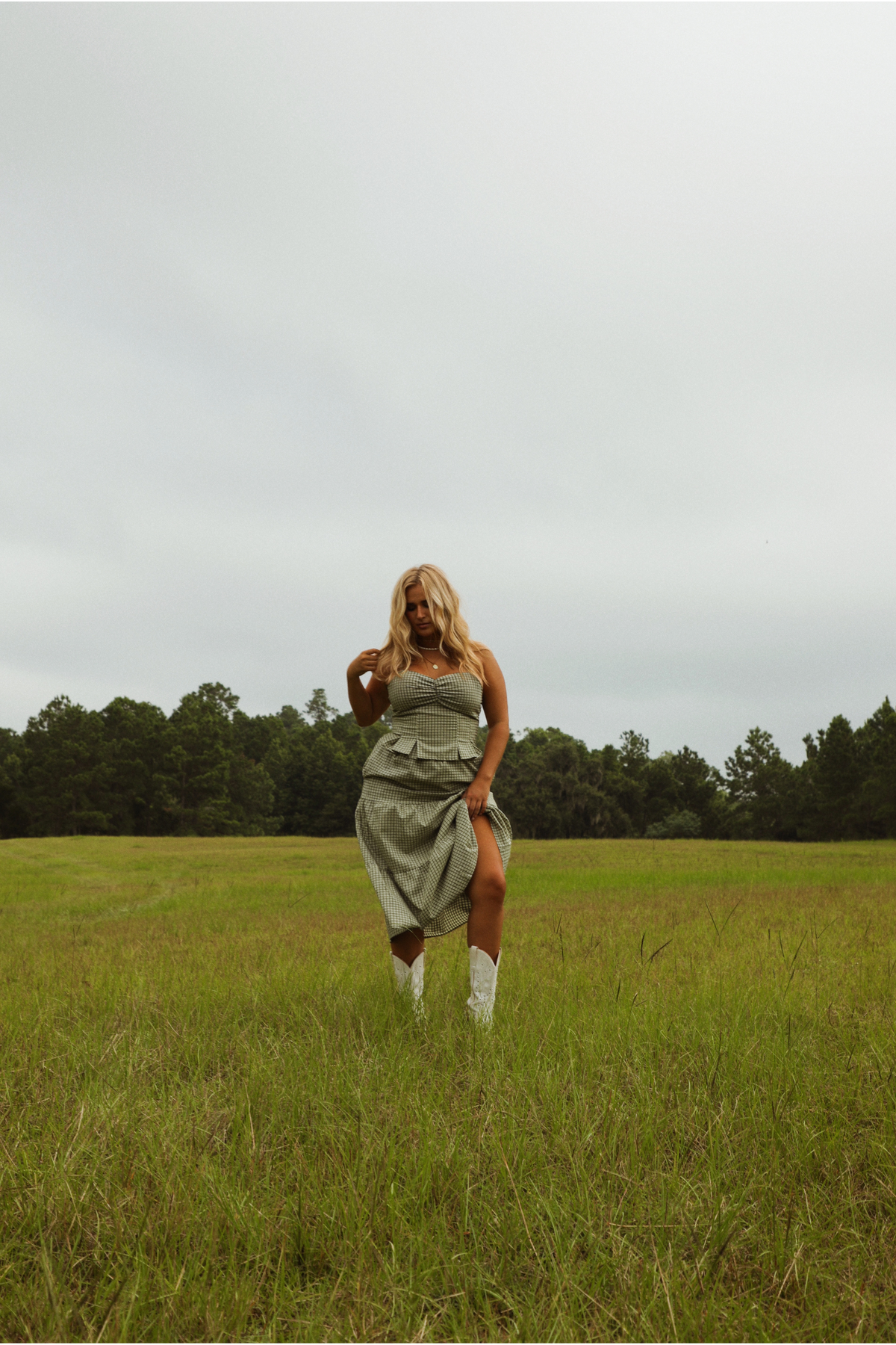 All Along Set: Green/Checkered