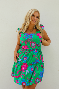 Return To You Dress: Green/Multi