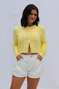 Asking Again Cardigan: Yellow