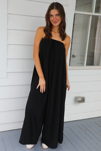 For The First Time Jumpsuit: Black