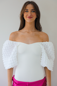 Here We Go Bodysuit: White