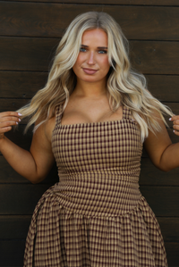 Walking Along Midi Dress: Tan/Brown