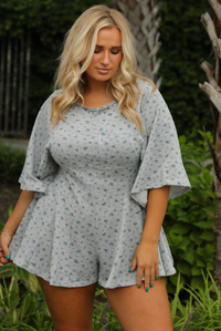 Another Round Romper: Grey/Multi