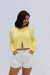 Asking Again Cardigan: Yellow