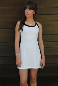 Wait On Me Dress: White/Black