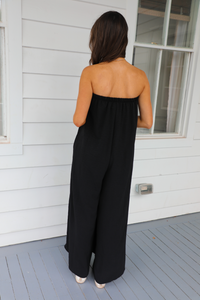 For The First Time Jumpsuit: Black
