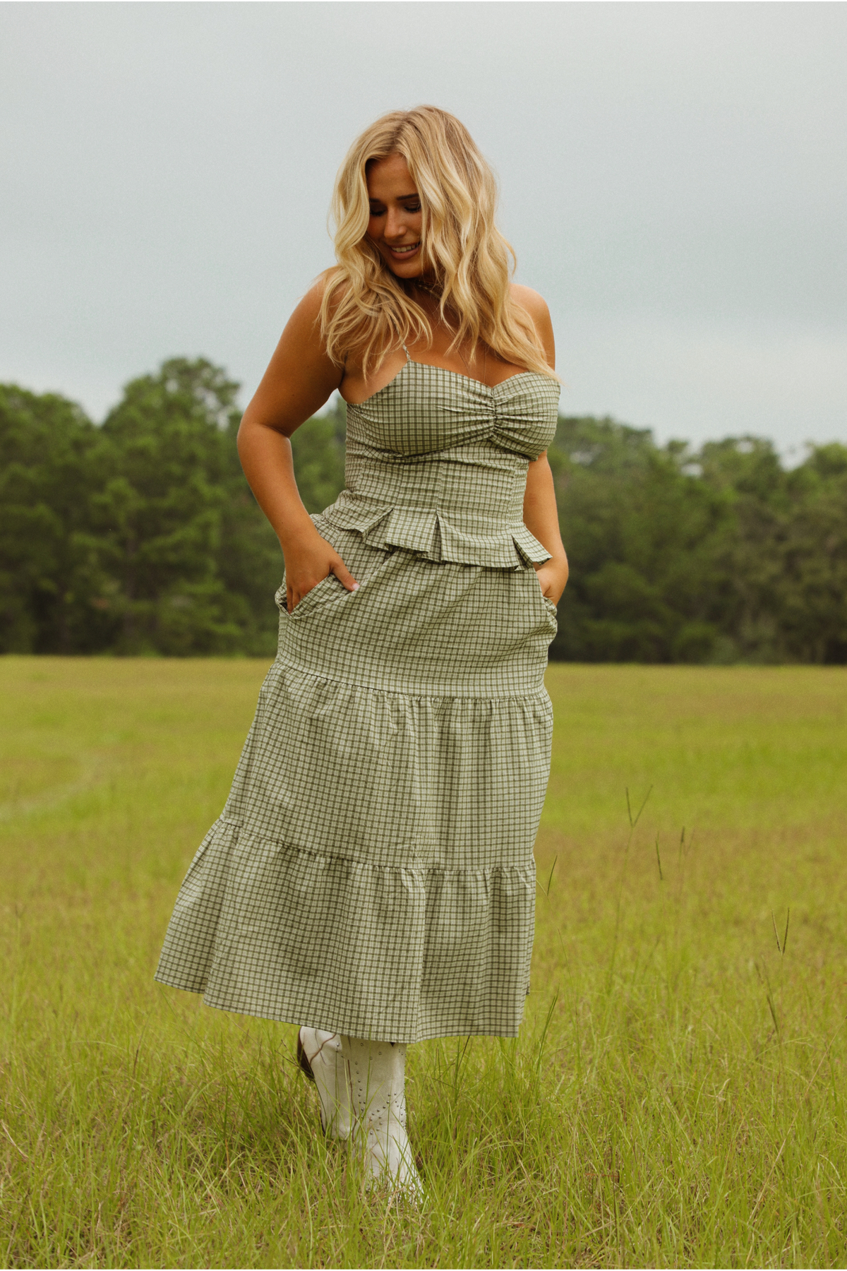 All Along Set: Green/Checkered