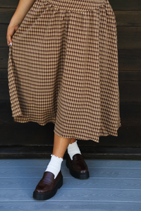 Walking Along Midi Dress: Tan/Brown