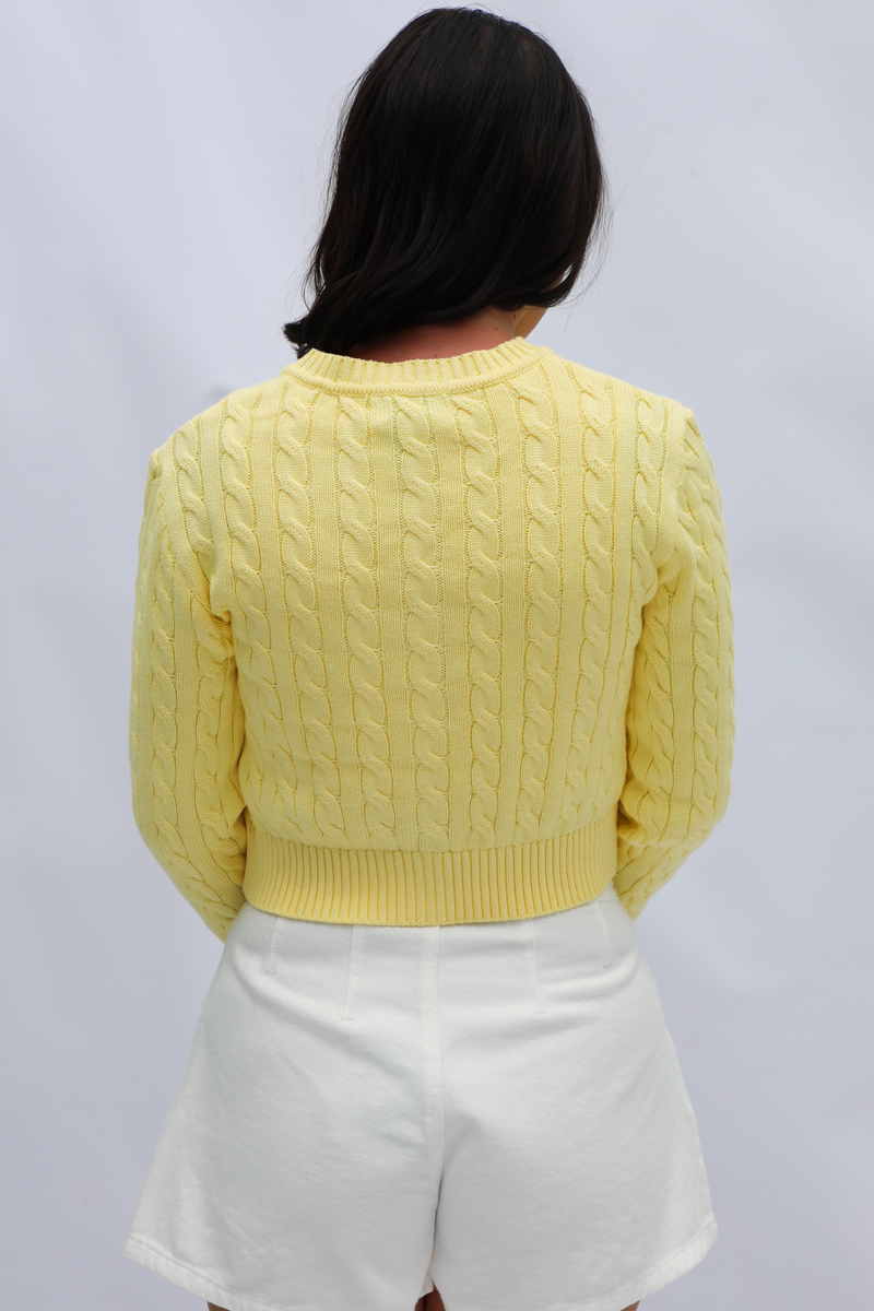Asking Again Cardigan: Yellow