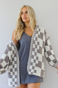 Super Cozy Cardigan: Ivory/Charcoal