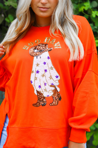 BOOHAW Sweater: Orange/Multi