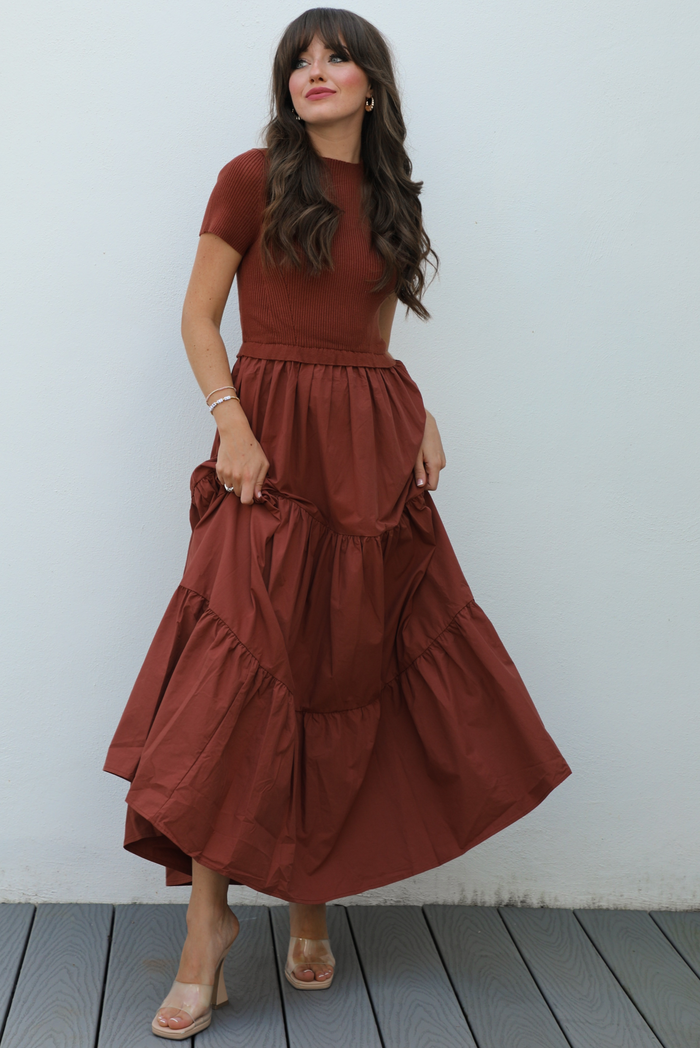Breaking Free Maxi Dress: Rust