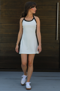 Wait On Me Dress: White/Black
